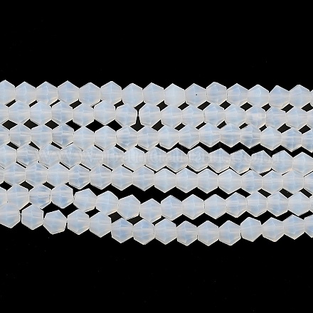 Brins de perles en verre dépoli imitation jade GLAA-F029-JM4MM-B05-1