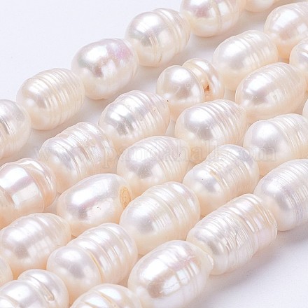 Fili di perle di perle d'acqua dolce coltivate naturali PEAR-P002-16-1