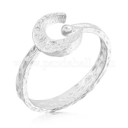 925 anello a polsino aperto da donna in argento sterling con falce di luna JR880A-1
