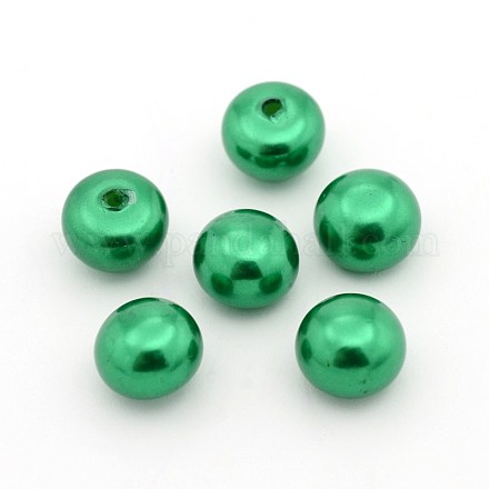 Half Drilled ABS Plastic Imitation Pearl Rondelle Beads OACR-F001B-07-1