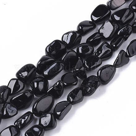 Chapelets de perles en tourmaline noire naturelle X-G-S363-027-1
