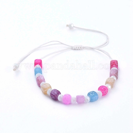 Bracelets de perles de nylon tressés réglables BJEW-JB05213-03-1