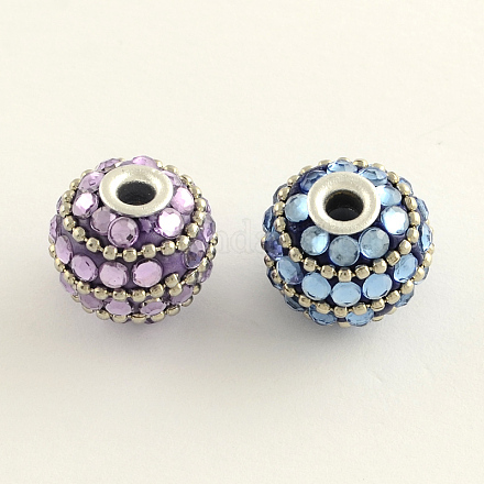 Round Handmade Rhinestone Indonesia Beads IPDL-Q036-11-1