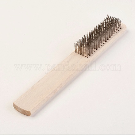 Six Rows Stainless Steel Wire Brush TOOL-WH0095-05-1