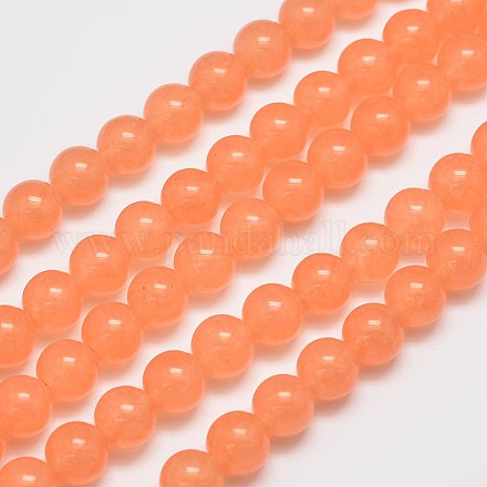 Chapelets de perles en jade de malaisie naturelle et teinte G-A146-10mm-A05-1