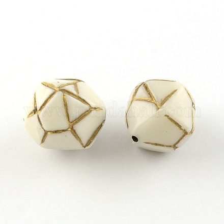 Faceted Round Plating Acrylic Beads PACR-S452-18-1