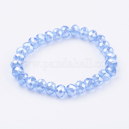 Bracelets stretch avec perles en verre GLAA-K018-01B-1