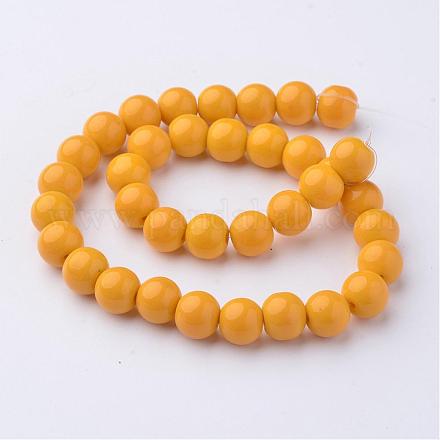 Chapelets de perles en verre opaque GLAA-G015-10mm-13-1