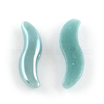 Pearlized Plated Opaque Glass Cabochons PORC-R137-22-1