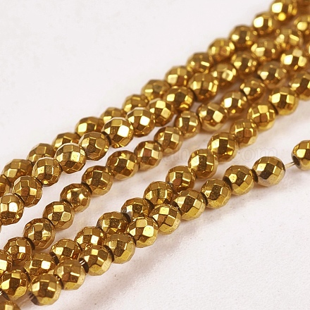 Electroplate Non-magnetic Synthetic Hematite Beads Strands G-J169B-2mm-04-1