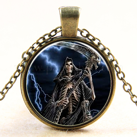 Ожерелья из ожерелья с хэллоуином NJEW-D280-41AB-1