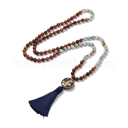 108 collier de perles de prière mala NJEW-JN03740-1