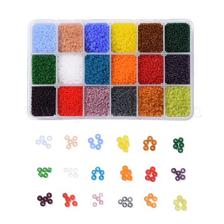 48000pcs 18 colores 12/0 grado a cuentas redondas de semillas de vidrio SEED-JP0012-03-2mm-1