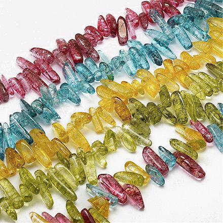 Granos de cristal de cuarzo natural hebras G-F483-02-1
