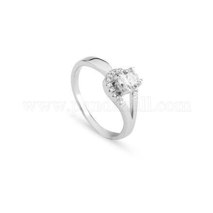 TINYSAND Sterling Silver CZ Engagement Ring TS-R138-S-75-1