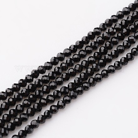Chapelets de perles en spinelle noir naturel X-G-K127-05F-2mm-1