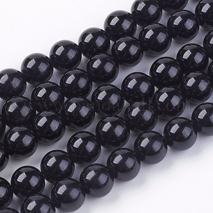 Chapelets de perles en tourmaline naturelle G-H1603-6mm-1