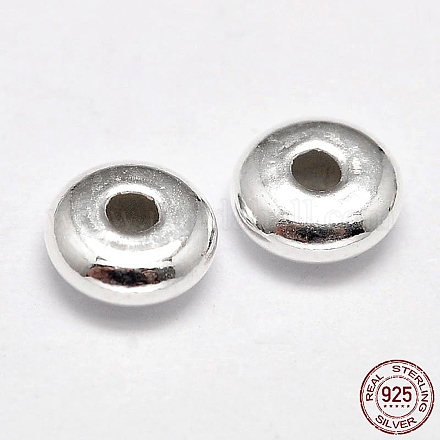 Rondelle 925 Sterling Silver Spacer Beads STER-F019-02-1