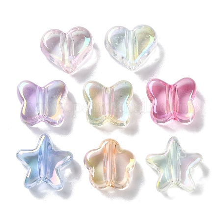 Placage uv perles acryliques transparentes PACR-C007-08-1