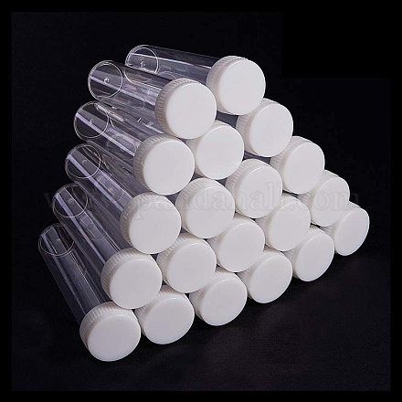 PandaHall 50 Pack Clear Plastic Storage Empty Tube Bead Containers Transparent Beads Organizers Boxes Bottles 80x20mm CON-PH0001-13-1