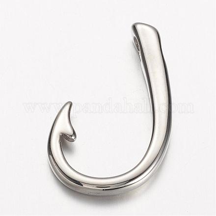 304 Stainless Steel Hook Clasps STAS-D166-90P-1