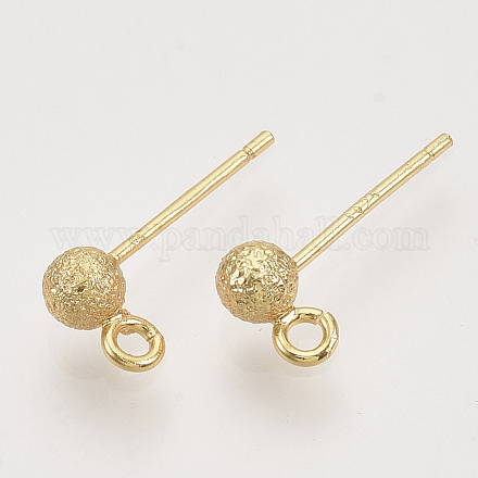 Accessoires de puces d'oreilles en laiton de balle KK-T048-010G-NF-1