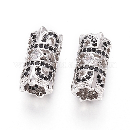 Perles européennes en laiton avec zircone cubique de micro pave OPDL-L016-03A-P-1