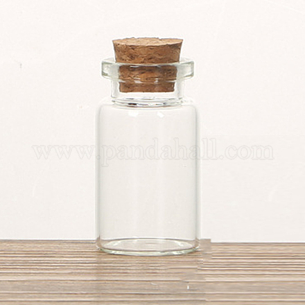ガラスのコルク瓶の飾り  ガラスの空のウィッシングボトル  コラム  透明  2.2x4cm  容量：8ml（0.27fl.oz） CON-PW0001-038C-1