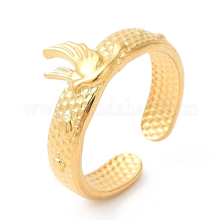 Ion Plating(IP) 201 Stainless Steel Open Cuff Ring RJEW-E063-42G-1