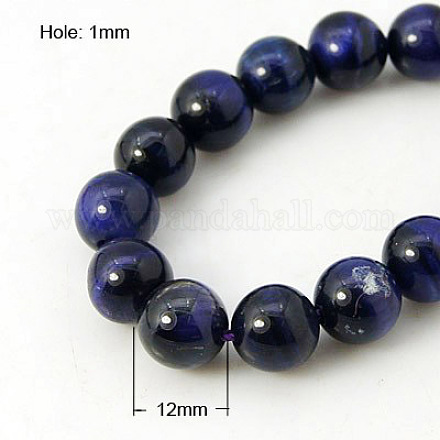 Natürlichen blauen Tigerauge Perlen Stränge X-G-G099-12mm-13-1