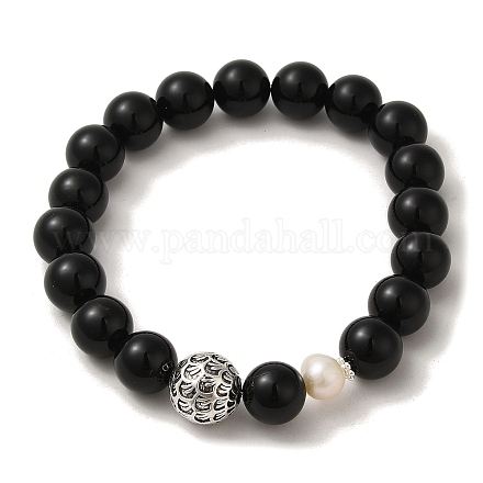 Bracelets extensibles ronds en perles naturelles BJEW-C051-24-1