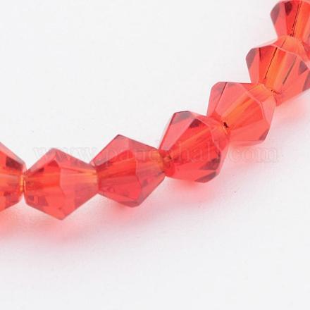 Half-Handmade Transparent Glass Beads Strands GB6mmC47-1