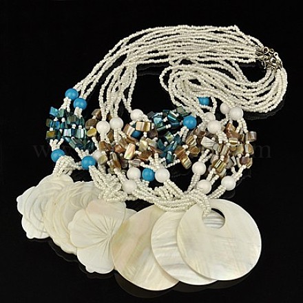 Shell Necklaces NJEW-D111-M-1
