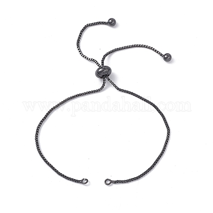 Fabrication de bracelets coulissants à chaînes de boîte en laiton KK-E068-VD013-4-1