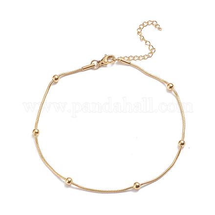 304 bracelets de cheville chaîne serpent ronde en acier inoxydable AJEW-G024-13G-1
