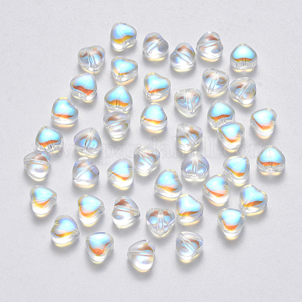 Perles de verre peintes par pulvérisation transparent GLAA-R211-02-D02-1