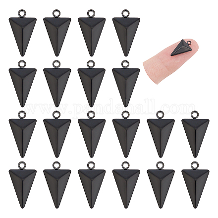 Unicraftale 20pcs elettroforesi triangolo nero fascino stile punk ciondola il fascino 14.5mm pendente in metallo ipoallergenico per orecchini braccialetto creazione di gioielli STAS-UN0037-31-1