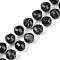 Natural Kambaba Jasper Beads Strands, Faceted, Lantern, with Seed Beads, 10x9mm, Hole: 1.2mm, about 33~34pcs/strand, 15.51~16.10 inch(39.4~40.9cm)