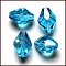 Imitation Austrian Crystal Beads, Grade AAA, K9 Glass, Faceted, Bicone, Deep Sky Blue, 6x9.5mm, Hole: 0.7~0.9mm
