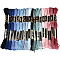 Polyester Embroidery Threads, Cross Stitch Threads, Segment Dyed, Mixed Color, 0.5~2mm, about 8.75 Yards(8m)/Skein, 18 colors, 1 skein/color, 18 skeins/set