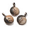 Natural Red Aventurine Pendants, with Brass Findings, Flat Round, 26.5x23x9mm, Hole: 8x5mm