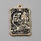 Alloy Enamel Pendants, Light Gold, Rectangle with Tarot, Bird, 28x18x1.4mm, Hole: 1.6mm