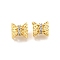Brass Micro Pave CLear Cubic Zirconia Beads, Golden, 7.5x8mm, Hole: 2.2mm