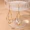 Alloy Dangle Earrings, Teardrop, Golden, 87x29mm