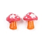 Handmade Lampwork Enamel Beads, Hand Drawn Beads, Mushroom, Orange, 17.5~18.5x15~15.5mm, Hole: 1.2mm