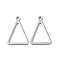 Brass Pendants, Triangle, Hollow, Platinum, 18.5x12.5x1mm, Hole: 1.2mm