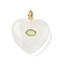 Natural Quartz Crystal Pendants, Heart Charms with Brass Micro Pave Cubic Zirconia Findings, Real 18K Gold Plated, Long-Lasting Plated, Rack Plating, 31x25x10mm, Hole: 4mm