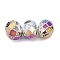 Electroplate Glass Beads, Rondelle Lattice with Pattern, Faceted, Colorful, 7~8x5.5~6mm, Hole: 1~1.2mm