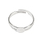 Brass Ring Components, Pad Ring Findings, Adjustable, Nickel Free, Silver Color Plated, 18mm inner diameter, Tray: 6mm