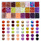 720Pcs 24 Style Round Transparent Frosted & Two-Color Baking Painted & Drawbench & Baking Painted Glass Beads, Mixed Color, 8~8.5mm, Hole: 1.3~1.6mm, 30pcs/style